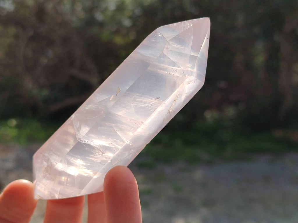 Polished Double Terminated Rose Quartz Points x 12 Madagascar - Toprock Gemstones and Minerals 
