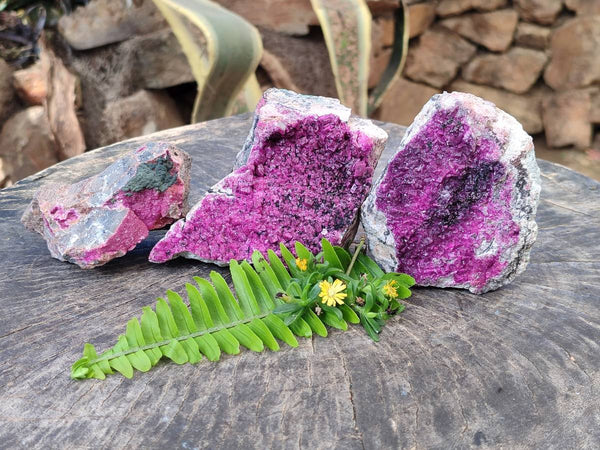 Natural Drusy Salrose on Dolomite Matrix Specimens x 3 From Kakanda, Congo