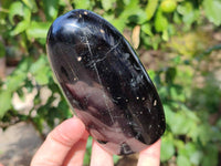 Polished Black Tourmaline Standing Free Form x 3 From Madagascar - Toprock Gemstones and Minerals 