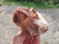 Natural Red Hematoid Quartz Clusters x 3 From Karoi, Zimbabwe