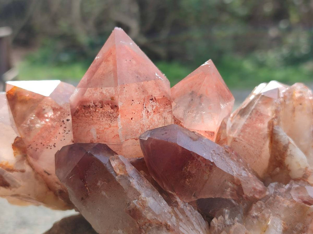Natural Red Hematoid Quartz Clusters x 3 From Karoi, Zimbabwe - Toprock Gemstones and Minerals 
