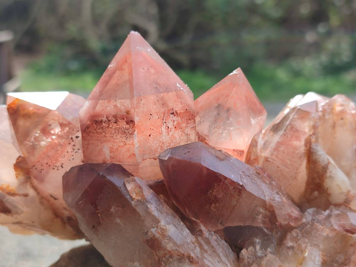 Natural Red Hematoid Quartz Clusters x 3 From Karoi, Zimbabwe - Toprock Gemstones and Minerals 