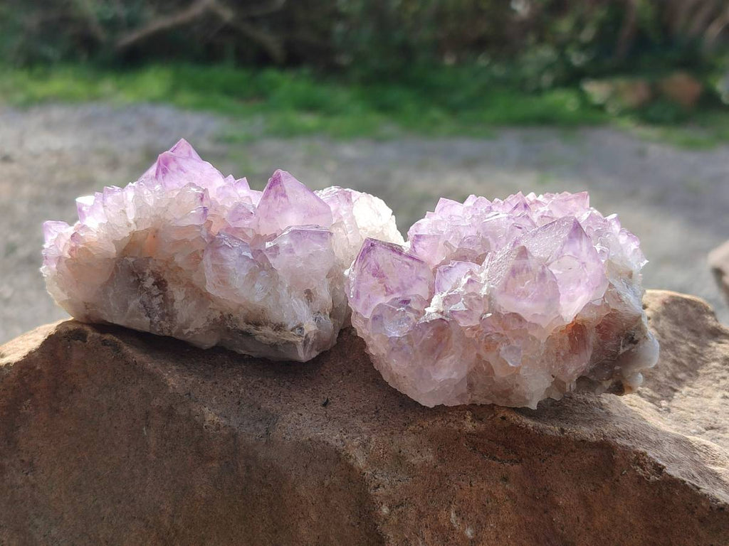 Natural Sunburst Amethyst Spirit Quartz Clusters x 4 From Boekenhouthoek, South Africa - Toprock Gemstones and Minerals 