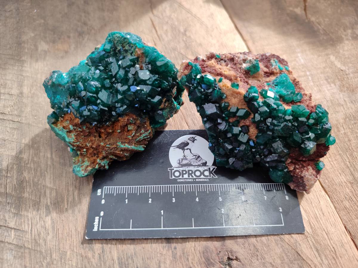 Natural Dioptase Crystals on Dolomite Matrix Specimens x 6 From Likasi, Congo - Toprock Gemstones and Minerals 