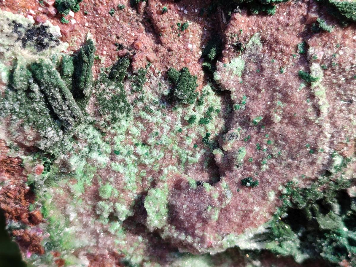 Natural XL Drusy Salrose With Crystalline Malachite and Duftite on Dolomite Matrix Cabinet Specimen x 1 From Kakanda, Congo - Toprock Gemstones and Minerals 