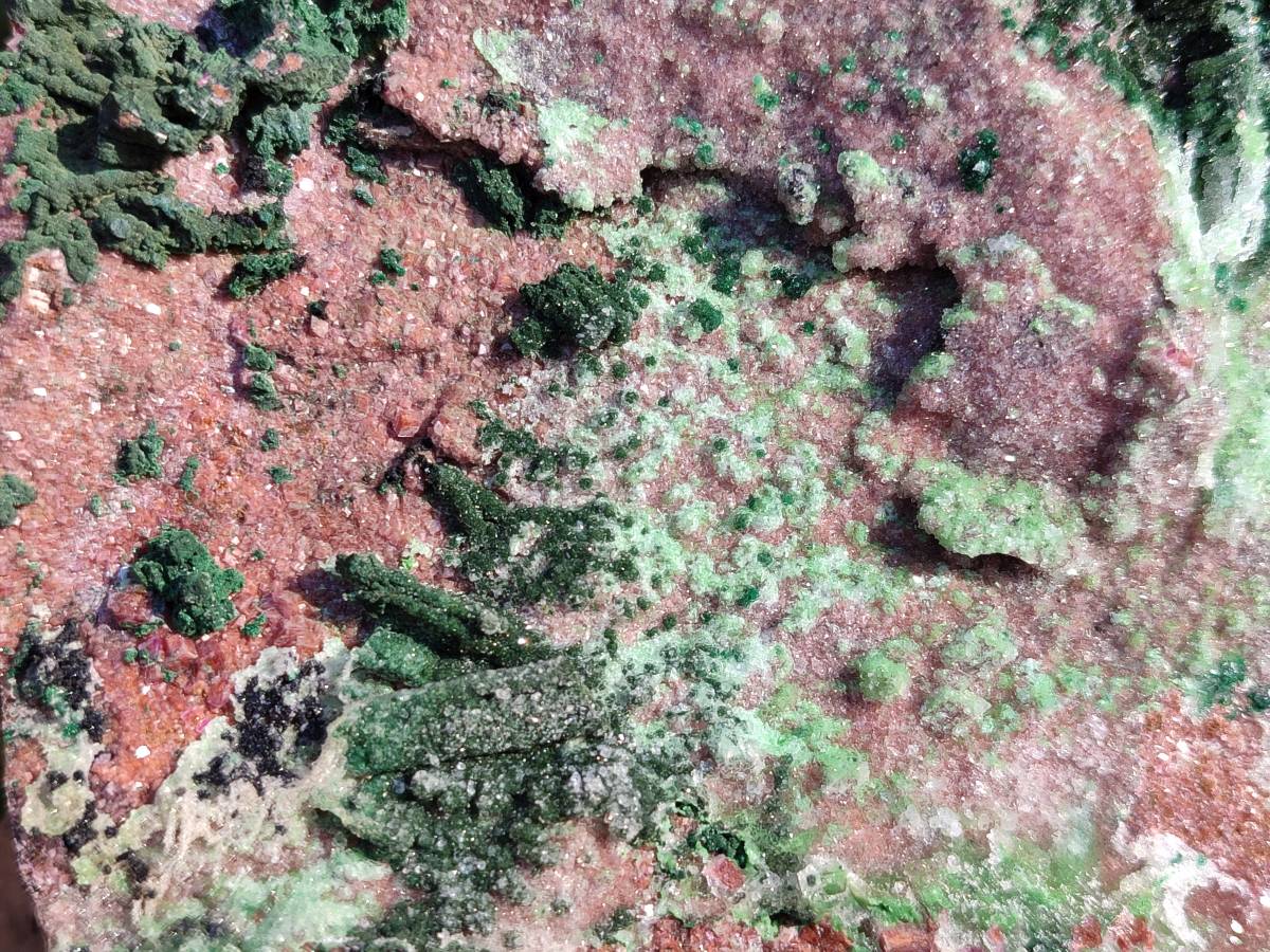 Natural XL Drusy Salrose With Crystalline Malachite and Duftite on Dolomite Matrix Cabinet Specimen x 1 From Kakanda, Congo - Toprock Gemstones and Minerals 