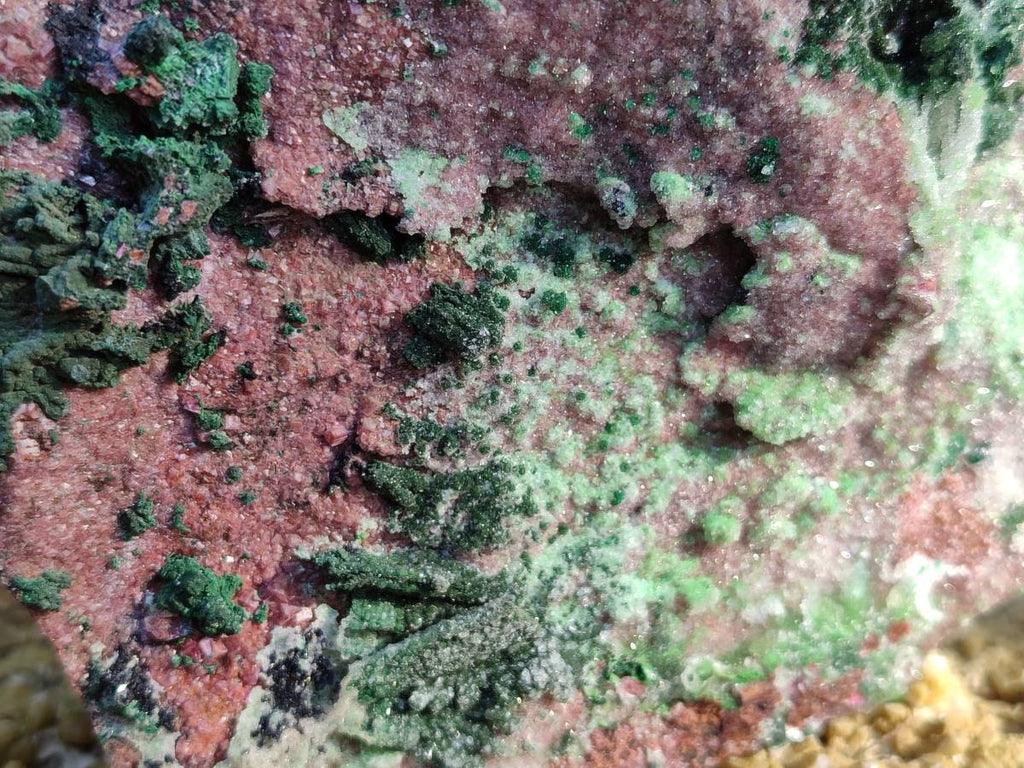 Natural XL Drusy Salrose With Crystalline Malachite and Duftite on Dolomite Matrix Cabinet Specimen x 1 From Kakanda, Congo - Toprock Gemstones and Minerals 