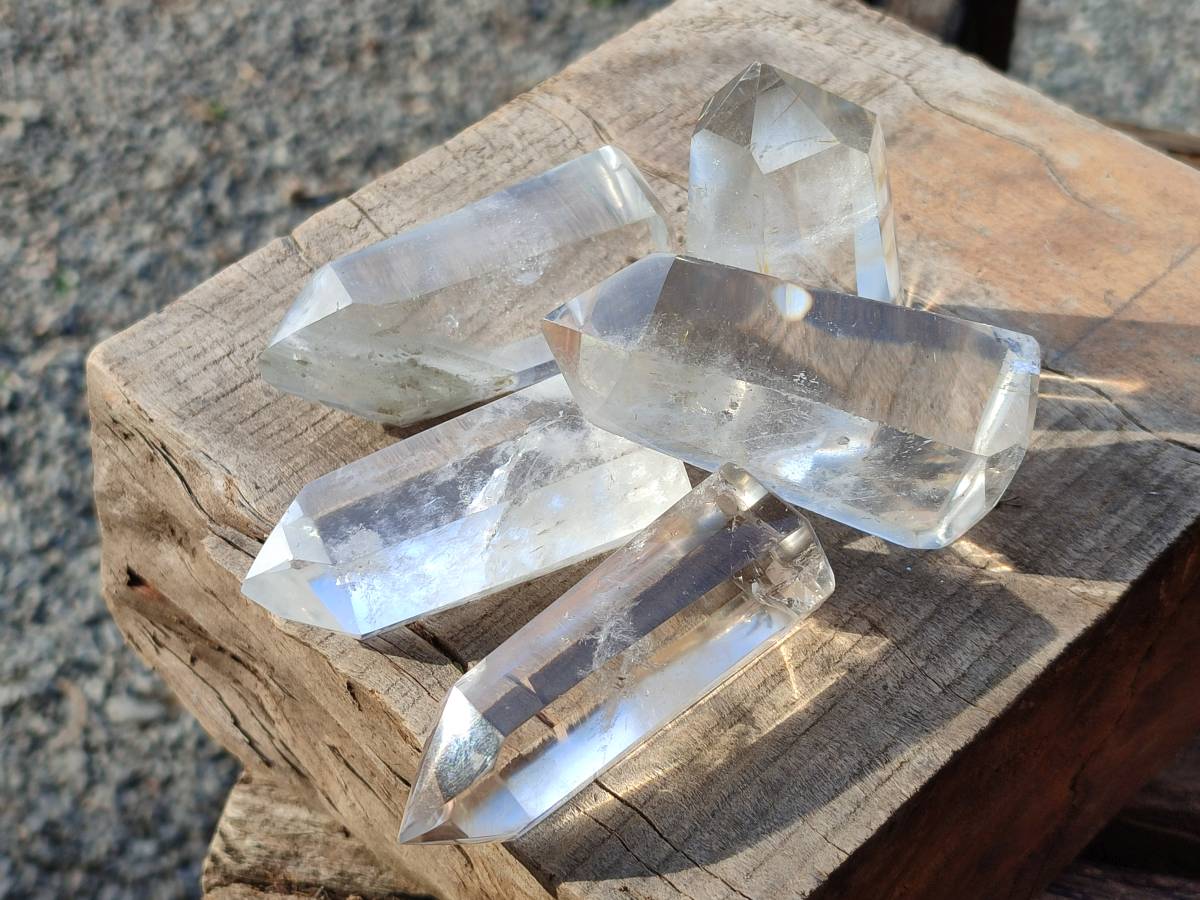 Polished Clear Quartz Crystals x 12 From Madagascar - Toprock Gemstones and Minerals 
