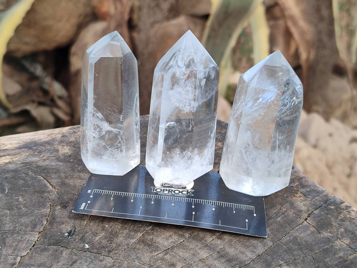 Polished Clear Quartz Crystals x 12 From Madagascar - Toprock Gemstones and Minerals 