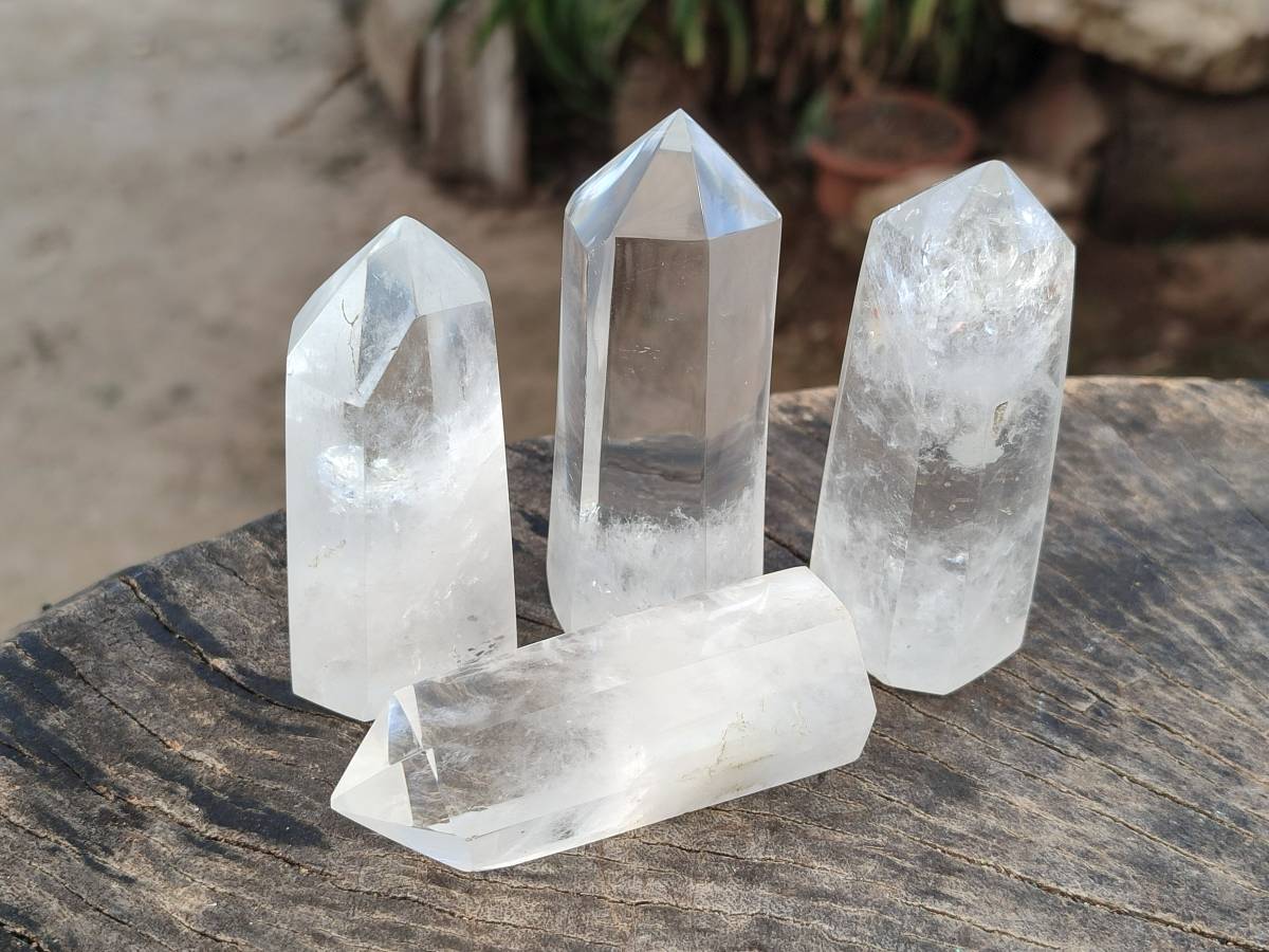 Polished Clear Quartz Crystals x 12 From Madagascar - Toprock Gemstones and Minerals 