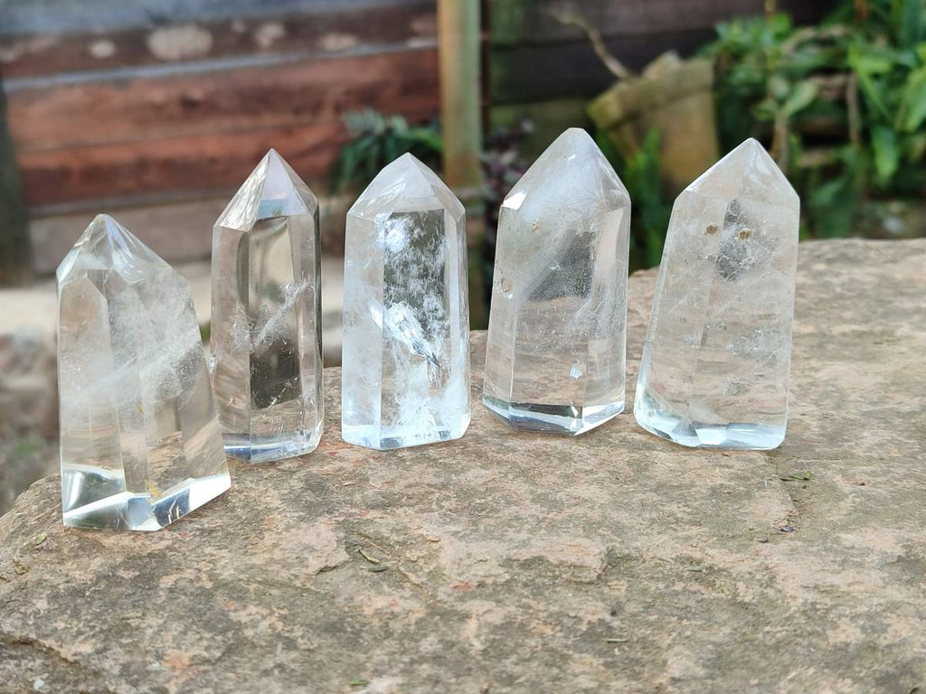 Polished Clear Quartz Crystals x 12 From Madagascar - Toprock Gemstones and Minerals 
