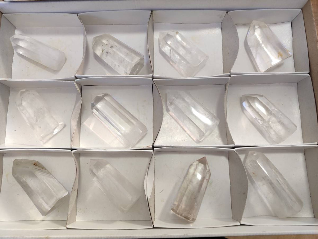 Polished Clear Quartz Crystals x 12 From Madagascar - Toprock Gemstones and Minerals 