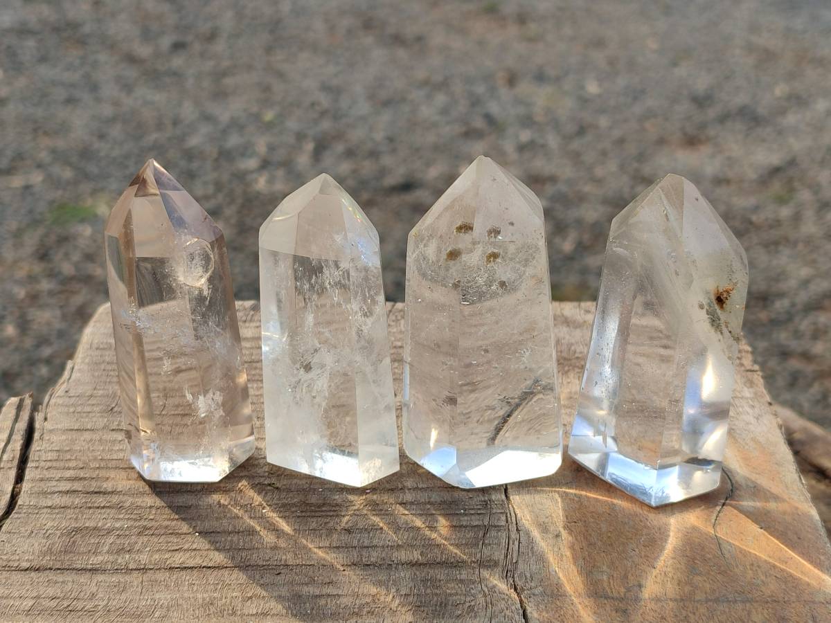 Polished Clear Quartz Crystals x 12 From Madagascar - Toprock Gemstones and Minerals 