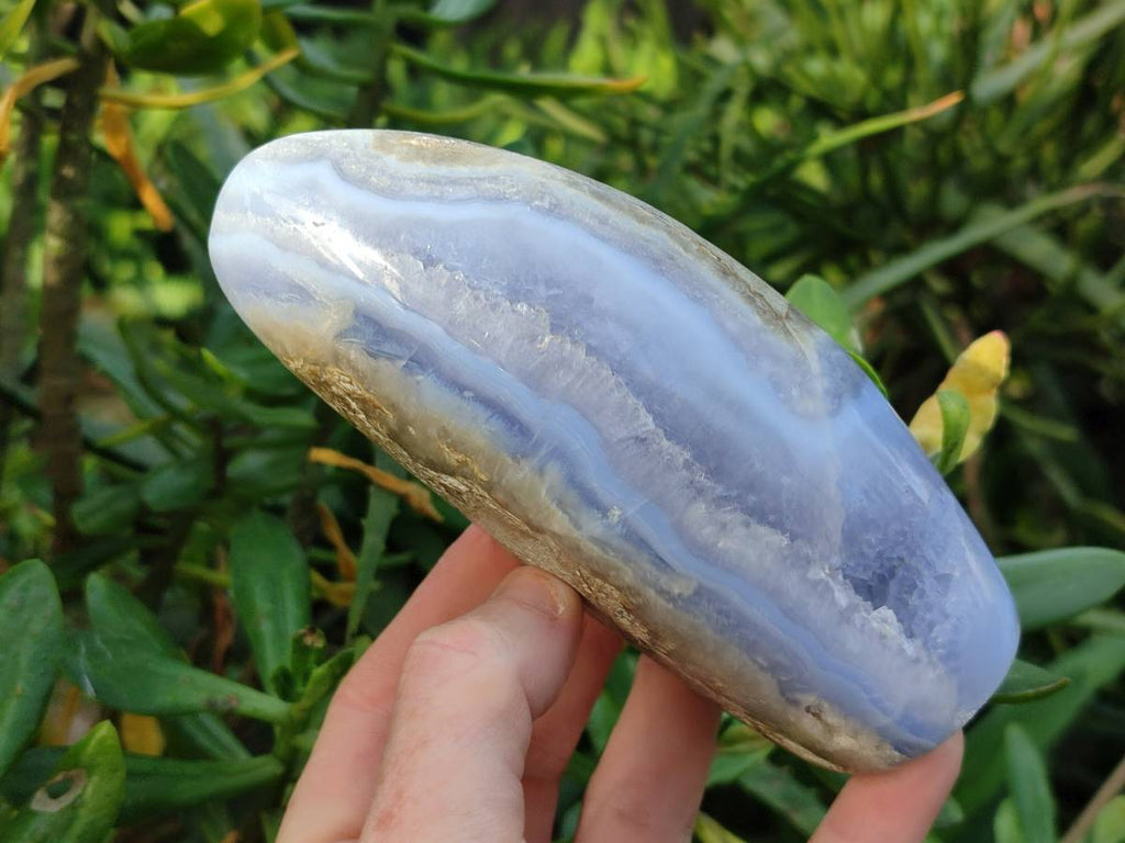 Polished Blue Lace Agate Standing Free Forms x 2 From Nsanje, Malawi - Toprock Gemstones and Minerals 
