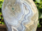 Polished Blue Lace Agate Standing Free Forms x 2 From Nsanje, Malawi - Toprock Gemstones and Minerals 