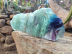 Polished On One Side Watermelon Fluorite Slices x 3 From Uis, Namibia - Toprock Gemstones and Minerals 