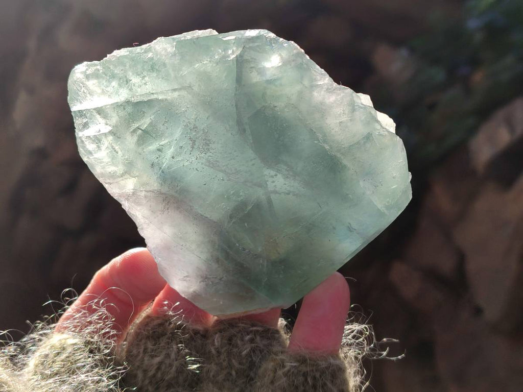 Polished On One Side Watermelon Fluorite Slices x 3 From Uis, Namibia - Toprock Gemstones and Minerals 