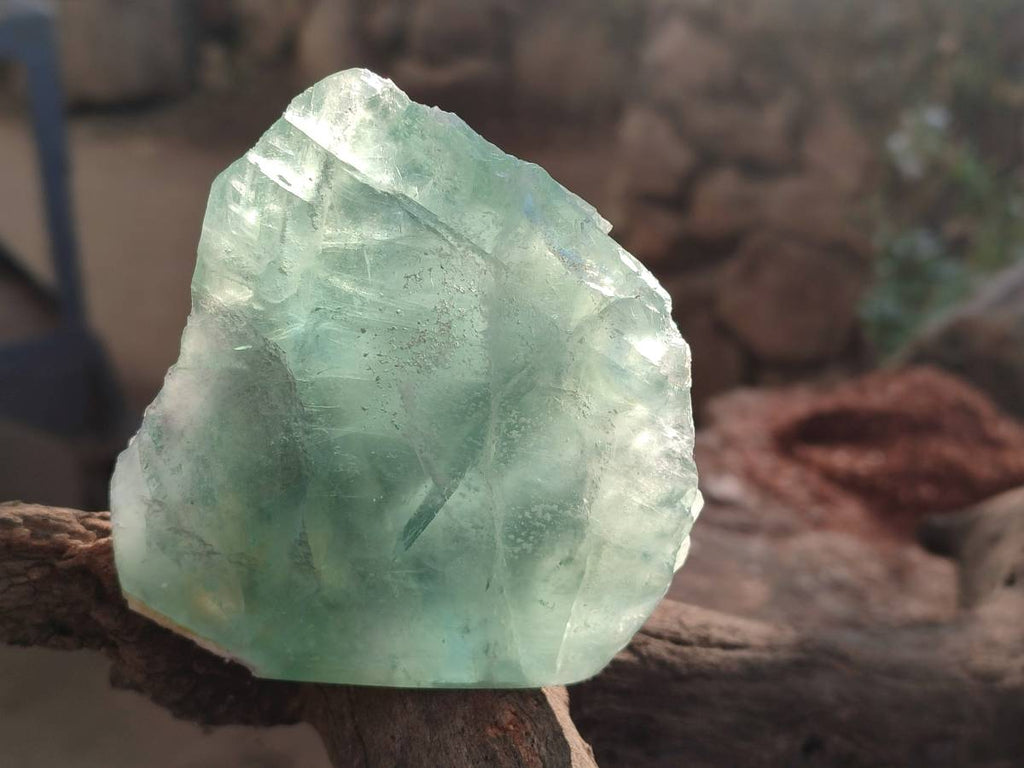 Polished On One Side Watermelon Fluorite Slices x 3 From Uis, Namibia - Toprock Gemstones and Minerals 