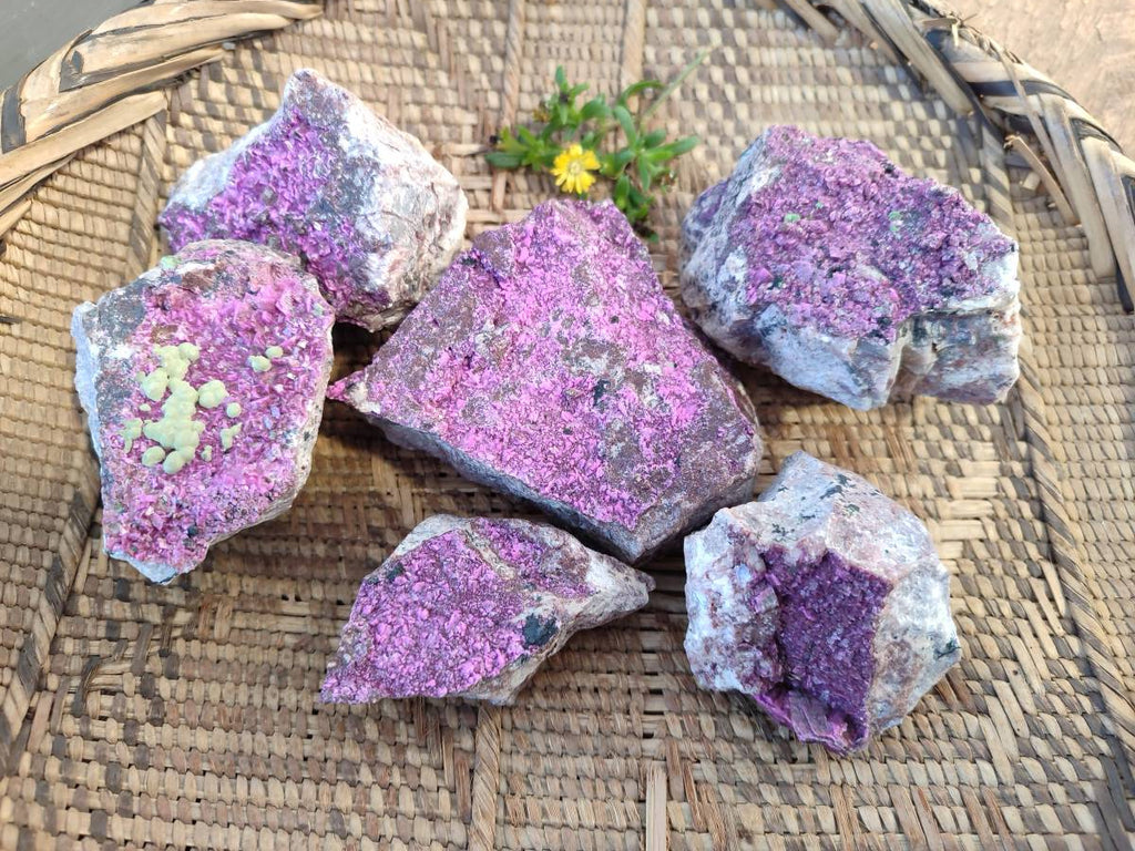 Natural Drusy Salrose with Ball Malachite on Dolomite Matrix Specimens x 6 From Kakanda, Congo - Toprock Gemstones and Minerals 