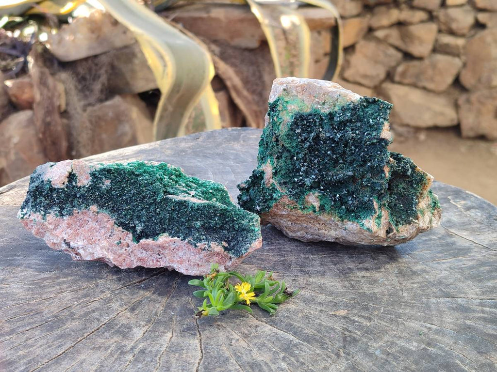Natural Superb Crystalline Malachite Cabinet Specimens x 2 From Tenke Fungurume, Congo - Toprock Gemstones and Minerals 