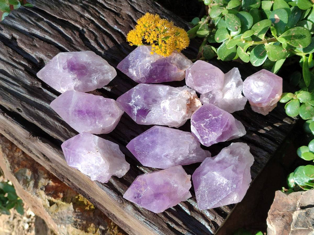Natural Jacaranda Amethyst Quartz Crystals x 12 From Mumbwa, Zambia - Toprock Gemstones and Minerals 