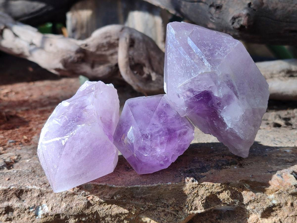 Natural Jacaranda Amethyst Quartz Crystals x 12 From Mumbwa, Zambia - Toprock Gemstones and Minerals 