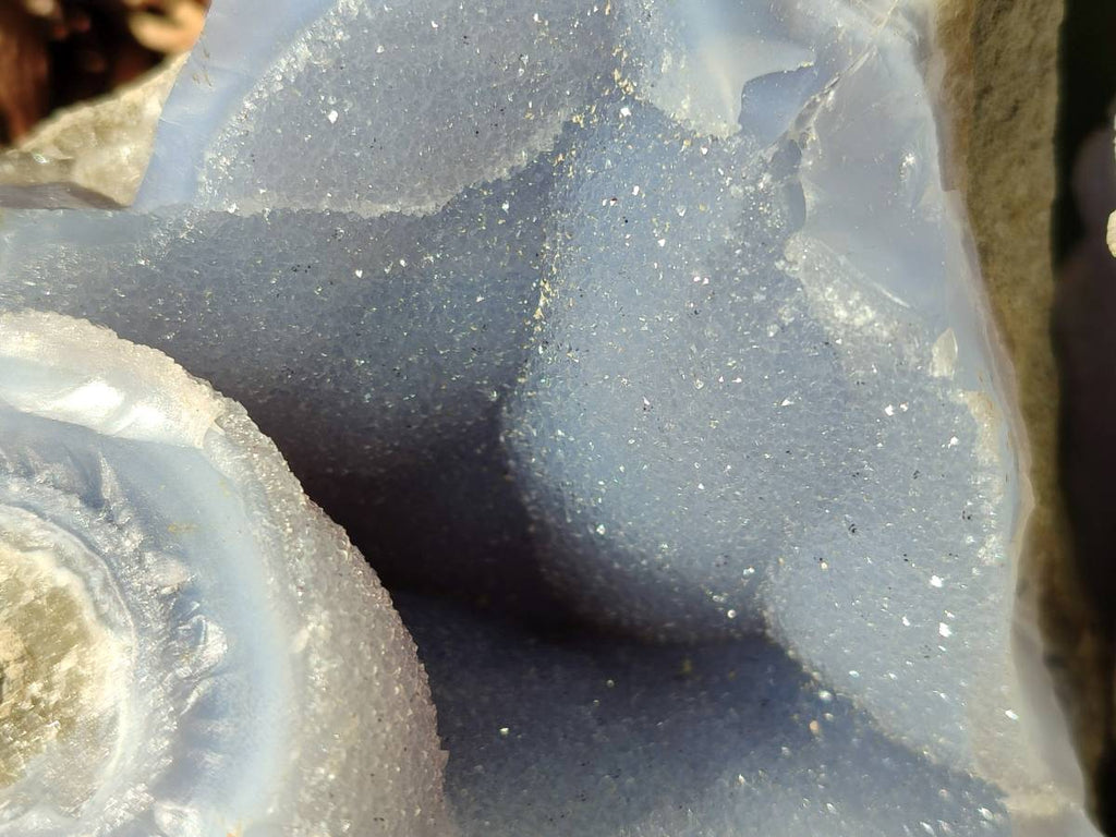 Natural Blue Lace Agate Geode Specimens x 4 From Nsanje, Malawi - Toprock Gemstones and Minerals 