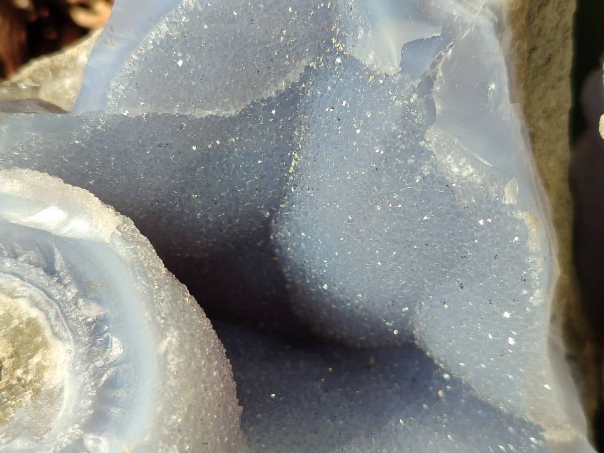 Natural Blue Lace Agate Geode Specimens x 4 From Nsanje, Malawi - Toprock Gemstones and Minerals 