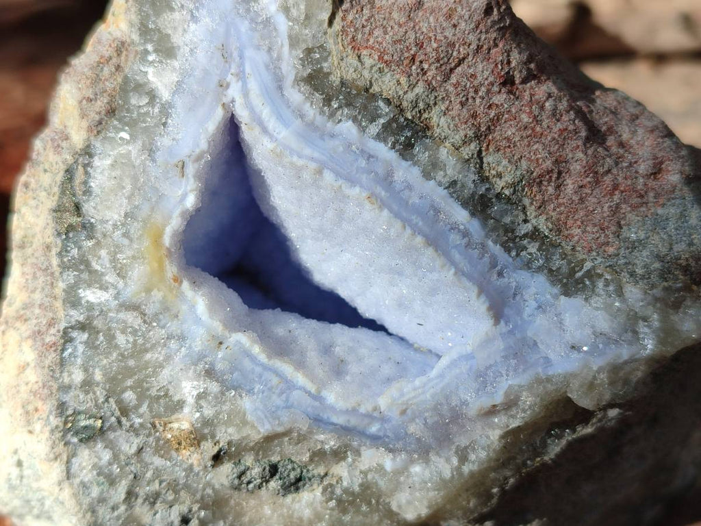 Natural Blue Lace Agate Geode Specimens x 4 From Nsanje, Malawi - Toprock Gemstones and Minerals 