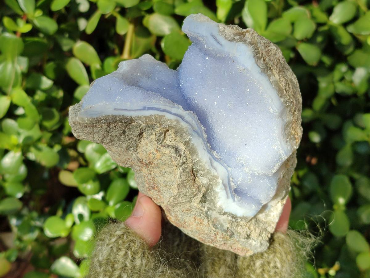 Natural Blue Lace Agate Geode Specimens x 4 From Nsanje, Malawi - Toprock Gemstones and Minerals 
