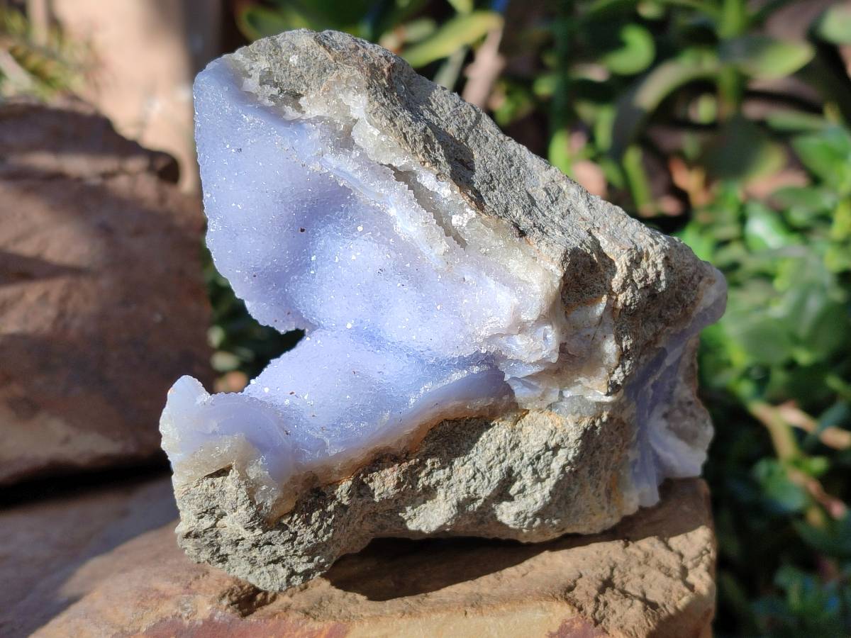 Natural Blue Lace Agate Geode Specimens x 4 From Nsanje, Malawi - Toprock Gemstones and Minerals 
