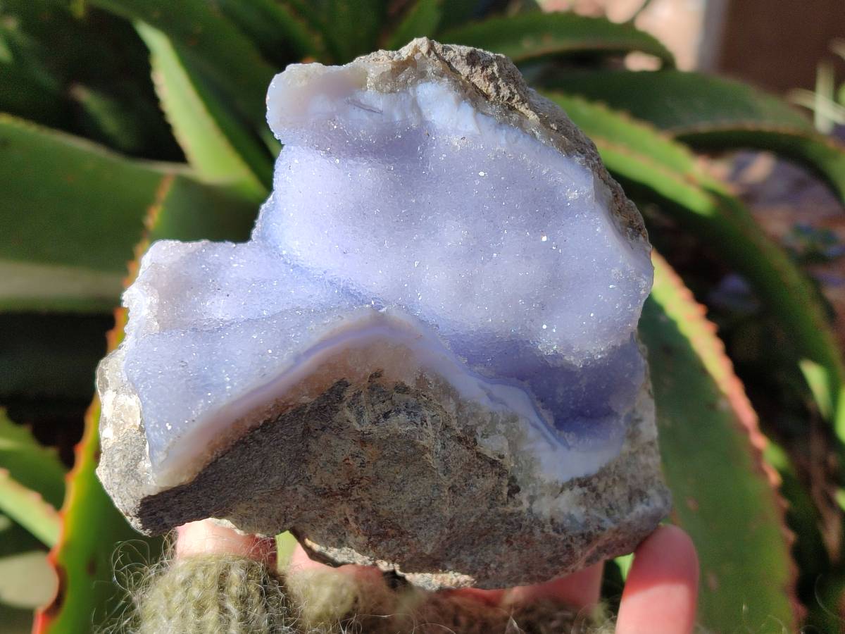 Natural Blue Lace Agate Geode Specimens x 4 From Nsanje, Malawi - Toprock Gemstones and Minerals 
