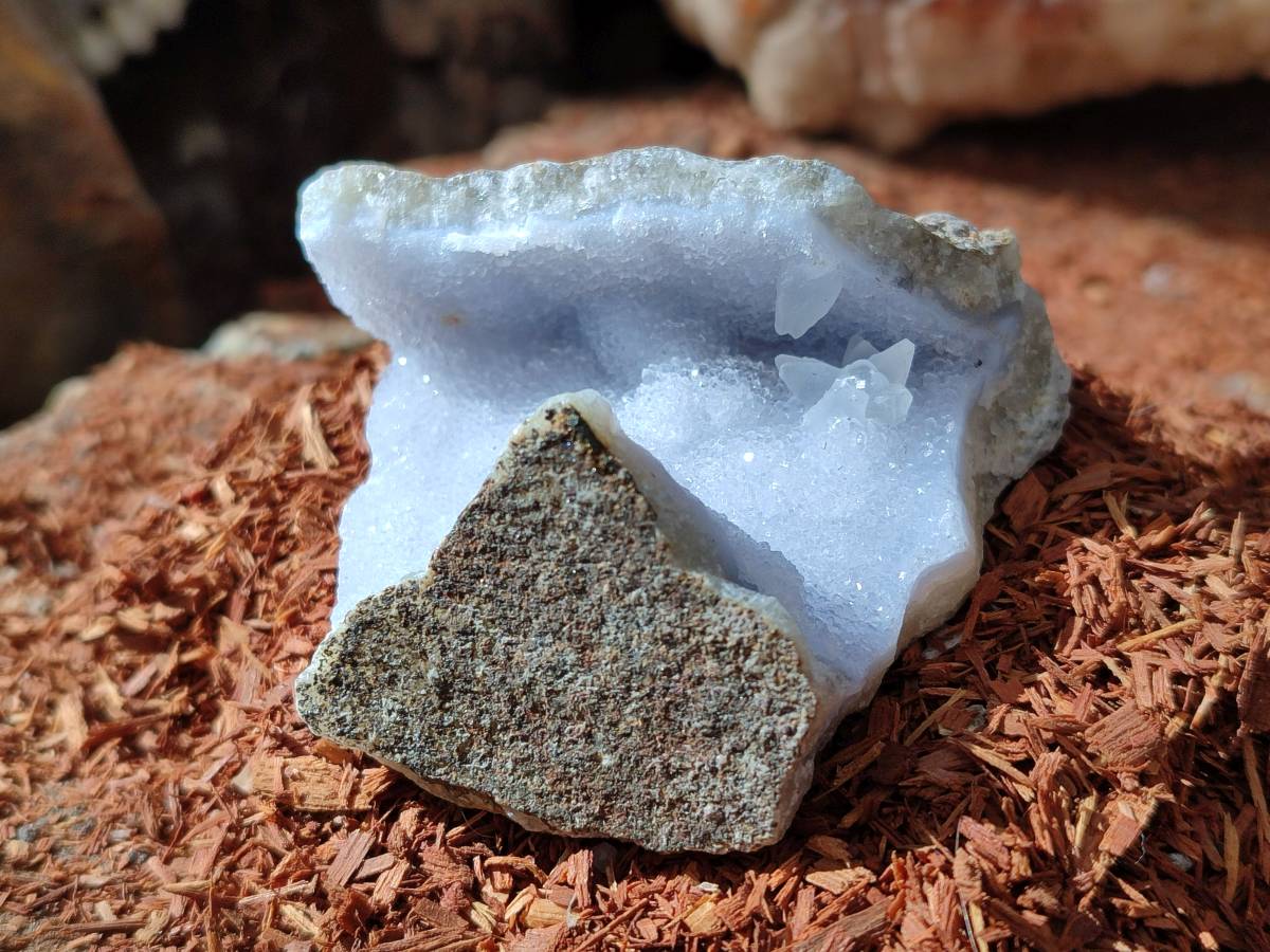 Natural Blue Lace Agate Geode Specimens x 12 From Nsanje, Malawi - Toprock Gemstones and Minerals 