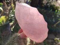Polished Rose Quartz Flames x 2 From Ambatondrazaka, Madagascar - Toprock Gemstones and Minerals 