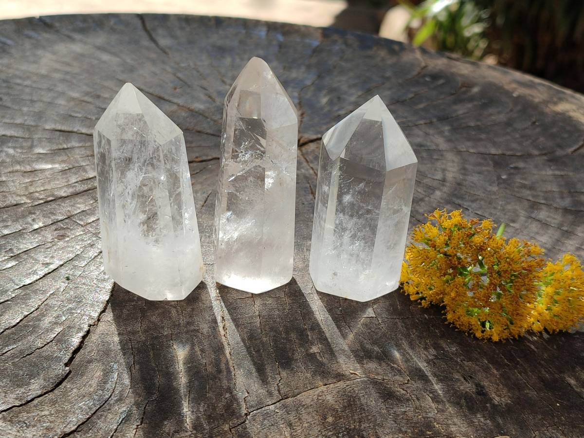 Polished Clear Quartz Crystals x 12 From Madagascar - Toprock Gemstones and Minerals 