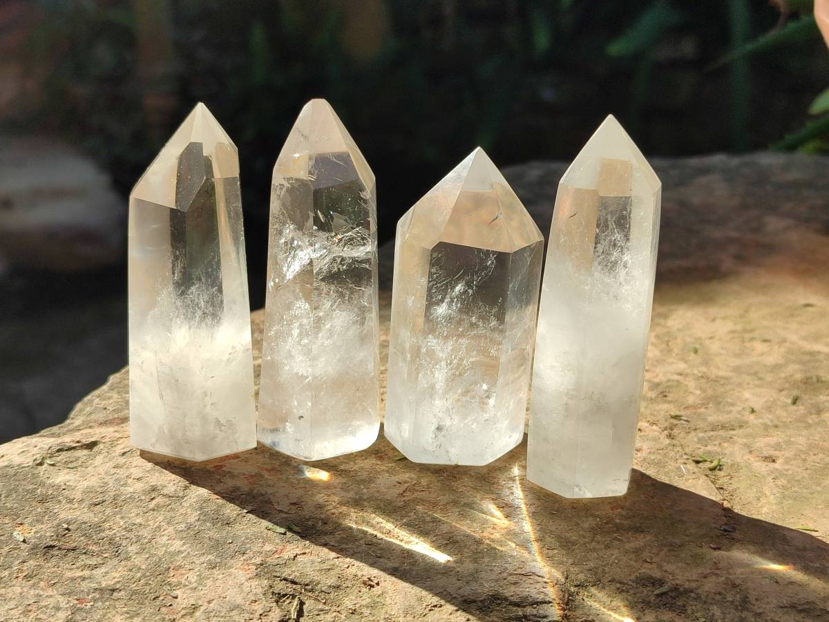 Polished Clear Quartz Crystals x 12 From Madagascar - Toprock Gemstones and Minerals 