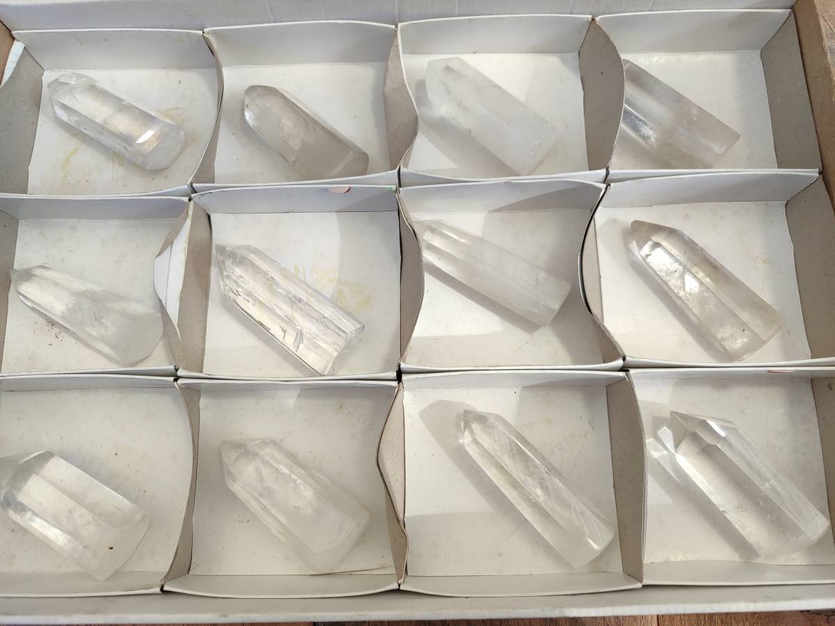 Polished Clear Quartz Crystals x 12 From Madagascar - Toprock Gemstones and Minerals 