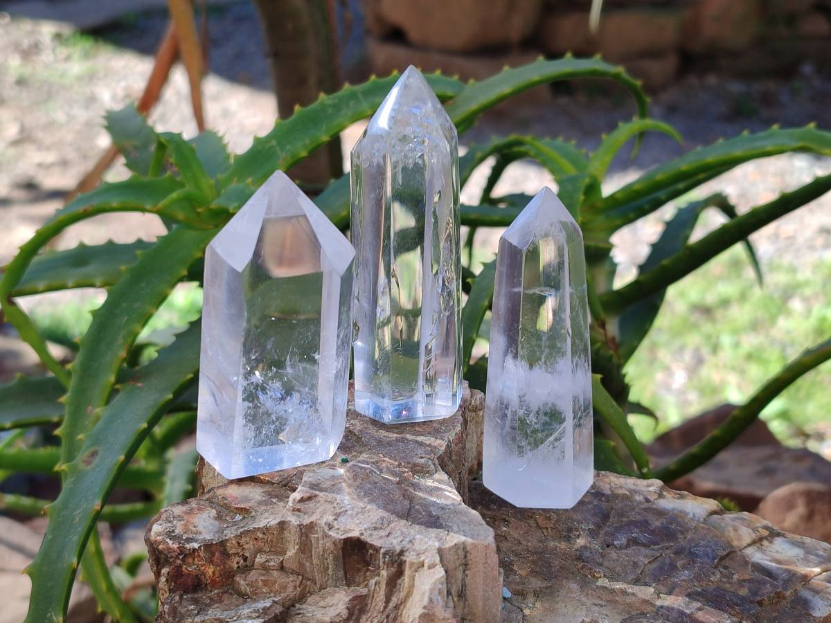 Polished Clear Quartz Crystals x 12 From Madagascar - Toprock Gemstones and Minerals 