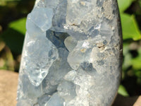 Polished Blue Celestite Crystal Centered Standing Free Forms x 2 From Madagascar - Toprock Gemstones and Minerals 