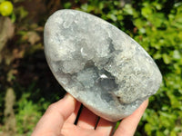 Polished Blue Celestite Crystal Centered Standing Free Forms x 2 From Madagascar - Toprock Gemstones and Minerals 