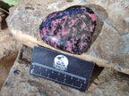 Polished Rhodonite Gemstone Hearts x 3 From Ambindavato, Madagascar - Toprock Gemstones and Minerals 
