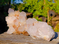 Natural Golden Limonite Coated Spirit Quartz Clusters x 3 From South Africa