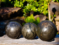 Polished Pharaoh Stone Spheres x 3 Zimbabwe