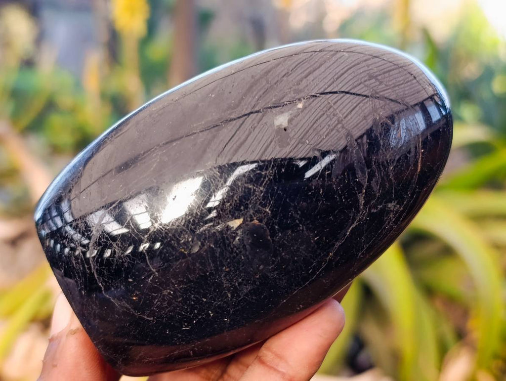 Polished Black Tourmaline Standing Free Form x 4 From Madagascar - Toprock Gemstones and Minerals 