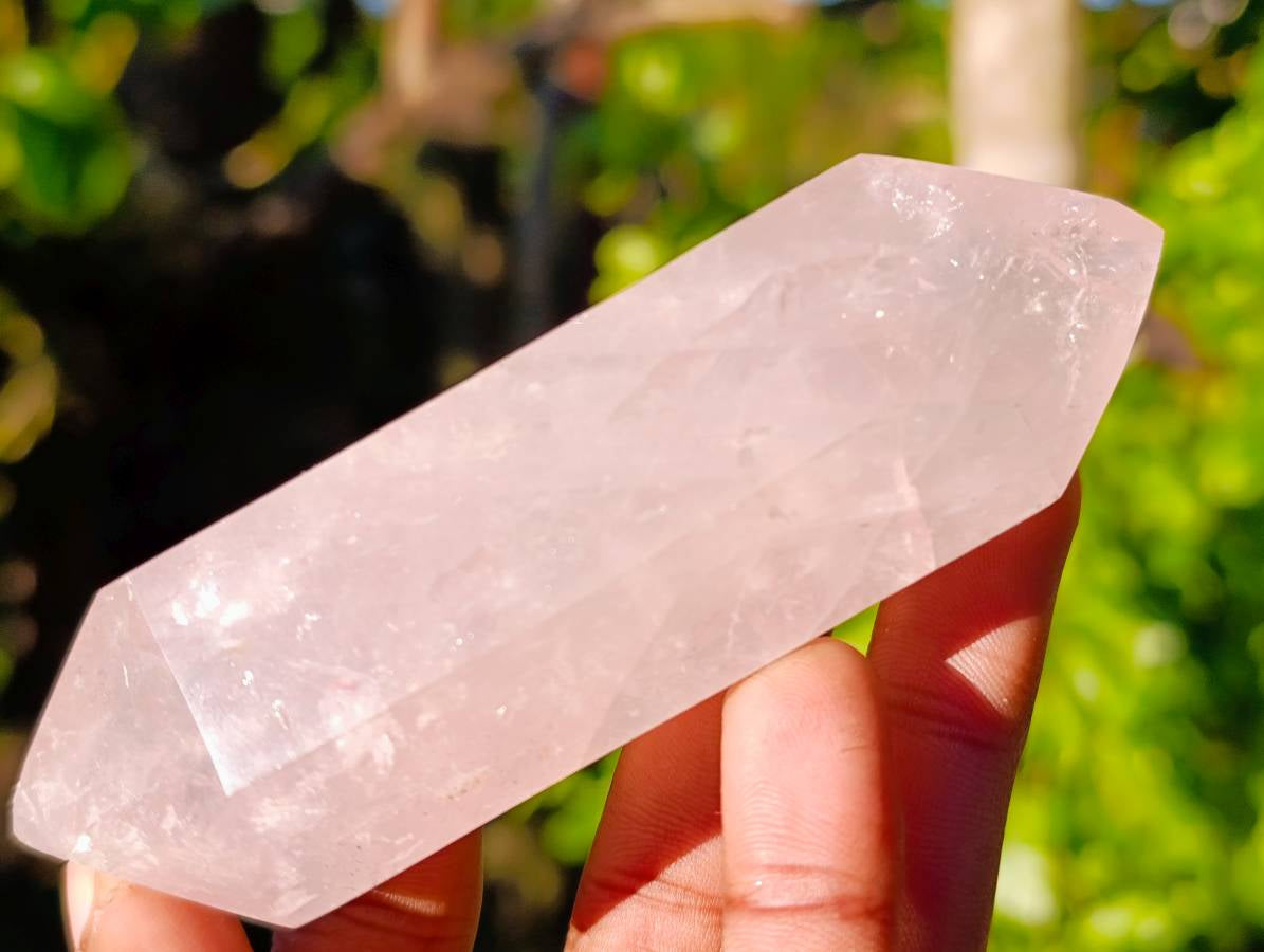 Polished Double Terminated Rose Quartz Points x 12 From Madagascar - Toprock Gemstones and Minerals 