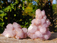 Natural Amethyst Spirit Quartz Clusters x 2 From Boekenhouthoek, South Africa - Toprock Gemstones and Minerals 