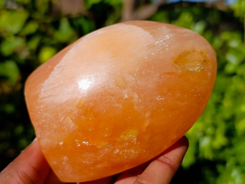 Polished Orange Twist Calcite Standing Free Forms x 3 From Maevantanana, Madagascar - Toprock Gemstones and Minerals 