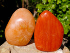 Polished Orange Twist Calcite Standing Free Forms x 3 From Maevantanana, Madagascar - Toprock Gemstones and Minerals 