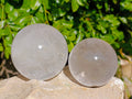 Polished Clear Quartz Crystal Balls x 2 From Madagascar - Toprock Gemstones and Minerals 
