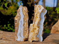 Polished On One Side 'Crazy Lace' Blue Lace Agate x 6 From Namibia - Toprock Gemstones and Minerals 